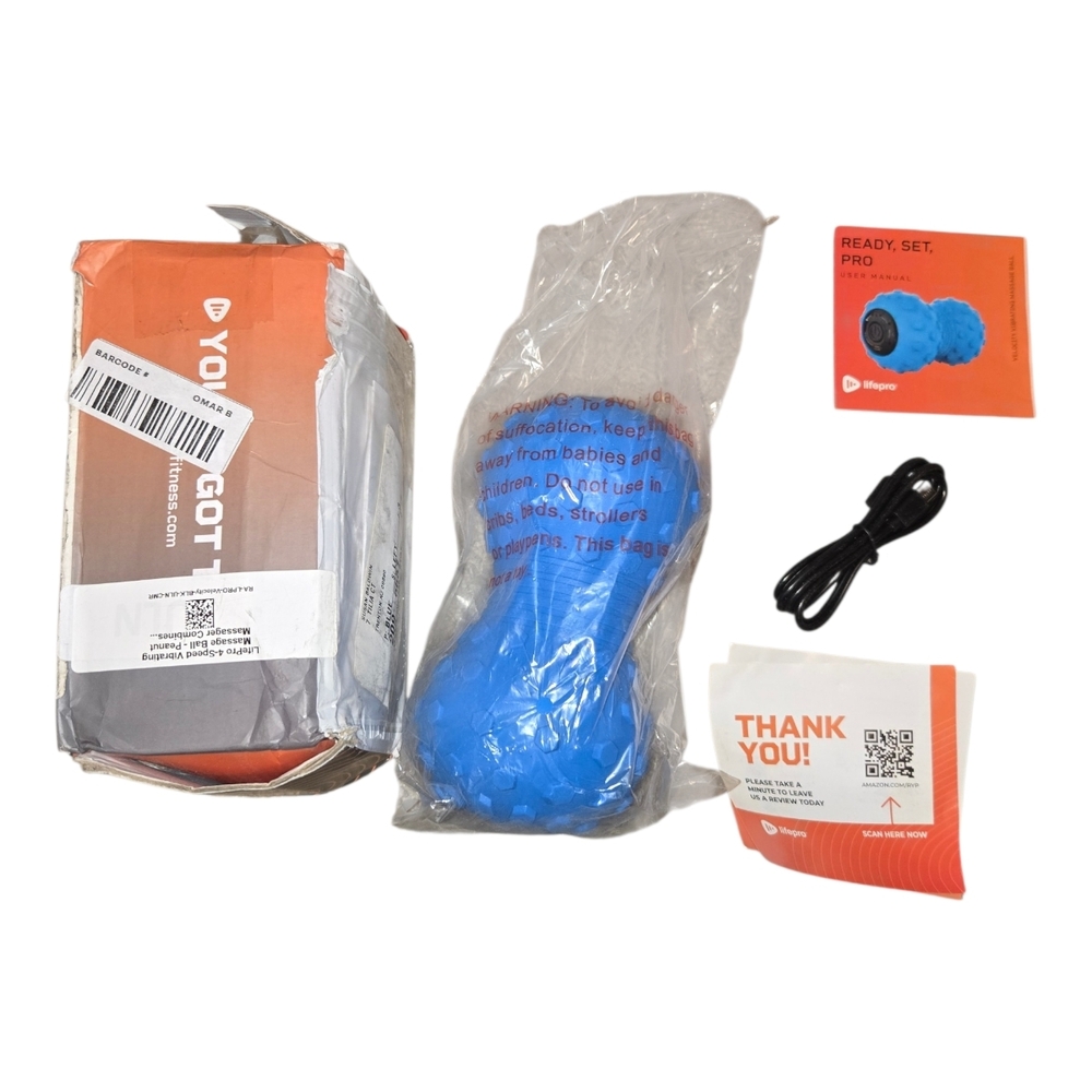 Lifepro 4-Speed Vibrating Massage Ball, Compact Foam Roller for Recovery